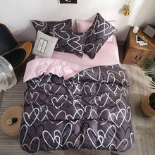 Modern Fashion Heart Pattern Comforter Bedding Set Purple Double Sided King Queen Full Single Size Duvet Cover Sheet Pillowcase 2024 - buy cheap