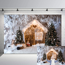 Mocsicka-telón de fondo de Navidad, casa de madera, copo de nieve, Fondo de invierno, fotografía, vacaciones, fiesta, decoración, foto, fondo 2024 - compra barato