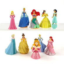 Mini bonecos de brinquedo, 4-5cm, 10 estilos de princesa, bela adormecida, elsa, ariel, sereia, brinquedos 2024 - compre barato