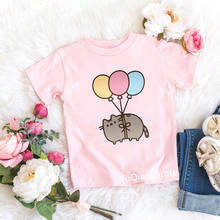 Camisetas divertidas con estampado de animales y gatos para niñas, ropa de verano de Color caramelo, Unisex 2024 - compra barato