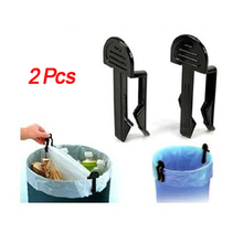 2Pcs Creative Trash Can Garbage Bag Clip Retaining Clamp Black Mini Practical Garbage Bag Holder ashcan Accessories 2024 - buy cheap