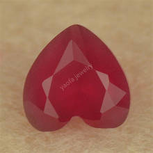 Gemas de cristal sintético con forma de corazón para joyería, gemas de cristal sintético de corte 5A, 3x3 ~ 15x15mm, fondo esmerilado de color rojo rosa profundo, venta al por mayor 2024 - compra barato