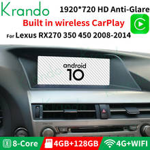 Krando Android 10.0 10.25'' Gps Navigation Car Radio Multimedia Player For Lexus RX RX270 RX350 RX450 RX200T RX450H carplay 2024 - buy cheap