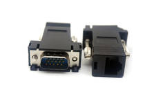 Adaptador VGA macho a RJ45 hembra, extensor Ethernet, 5 unidades/lote, 15 pines 2024 - compra barato