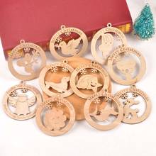 5pcs 8cm Natural Wooden Christmas Ornaments Tree Hanging Pendants Christmas DIY Decorations for Home New Year Gift MT2196 2024 - buy cheap