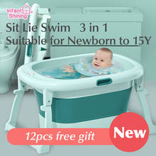Infant Shining Bath Tub 0-15Y Swim Plastic Portable Folding Home Bath Large Thick Widen Heat Preservation Children Bath Bucket 2024 - buy cheap