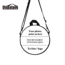 Dispalang-Bolso de mensajero redondo para mujer, bolsa de viaje con imagen personalizada, con logotipo, cruzado, multifuncional, para hombro, escolar 2024 - compra barato