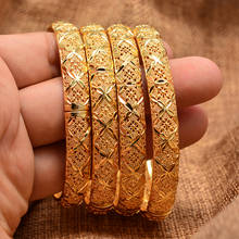 4Pcs Dubai Arab Gold Color Ethnic Bracelet&Bangles for Women Girl Islam Muslim Arab Middle Eastern Wedding Copper Jewelry Bangle 2024 - buy cheap