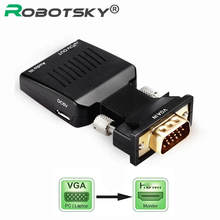 VGA Male to HDMI-compatible Female Adapter with 3.5mm Audio output 1080P HDTV Converter Cable for PC Notebook Projector Monitor 2024 - buy cheap