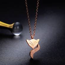 Cute Fox Animal Necklace Rose gold-color jewelry Hot Sell Stainless Steel Jewelry Fox Necklace for Women 2024 - buy cheap