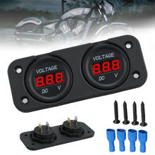 Voltímetro digital de carro, dc 12v/24v, medidor de voltagem para barco, carro, motocicleta, caminhão 2024 - compre barato