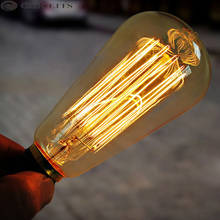 Ретро лампы Эдисона 40 Вт 60 Вт 110 В 220 В винтажная лампа накаливания ST64 E27 Lumiere накаливания Ночная лампа для дома освещение в помещении 2024 - купить недорого