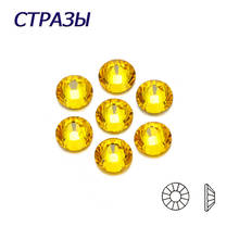 Strass de todos os tamanhos ctpa3bi, strass amarelo com parte traseira lisa para arte de unha, decoração de contas de joalheria, 2000 2024 - compre barato