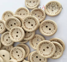 50pcs/lot Round Natural Wooden 2 holes Buttons Handmade Love Wood Button Accssories Sewing button (ss-1039) 2024 - buy cheap