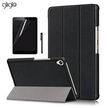 Gligle para huawei mediapad m6 8.4 2019 tablet caso capa de couro escudo + filme tela caneta toque frete grátis 2024 - compre barato