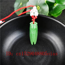 Natural Green Chinese Jade Cicada Pendant Agate Necklace Fashion Charm Jewelry Carved Amulet Gifts for Women Men 2024 - buy cheap