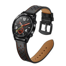 Correa de cuero genuino para Samsung Galaxy watch 3, banda de 22mm, 46mm, Gear S3, amazfit Bip, Huawei watch GT 2, 41/45 2024 - compra barato