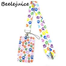 Colorful Dog Paws Animals Neck Strap Lanyards ID badge card holder keychain Mobile Phone Strap Gift Ribbon webbing necklace 2024 - buy cheap