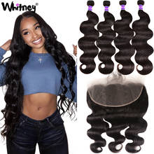 Body Wave Bundles With Frontal Human Hair 3/4 Bundles With Closure Malaysian Remy Hair HD Transparent Lace Frontal With Bundles 2024 - buy cheap