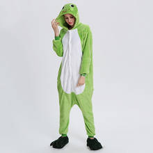 PXJYHCL костюм для взрослых Аниме зеленая лягушка Кигуруми для женщин и мужчин, вечерние комбинезоны с животными, одежда для сна, маскировка, домашняя одежда для девочек 2024 - купить недорого