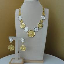 Yuminglai último design de joias de fantasia dubai conjuntos de joias colar com brincos fhk89 40 2024 - compre barato