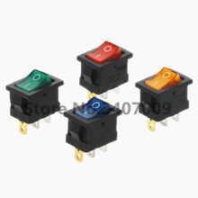 Kcd1 botão liga/desliga de 3 pinos para barco, 4 unidades, 220v, vermelho, amarelo, verde, azul