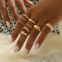 9 unids/set Bohemia moda Junta anillo Simple geométrico oro dedo anillo conjunto mujer exquisito fiesta joyería Accesorios 2024 - compra barato