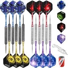 CyeeLife 18g Steel tip darts 12Packs,12 Aluminium(4 Colors)+Tool+Sharpener+16 Flights+ Gift packaging,Home dart set 2024 - buy cheap
