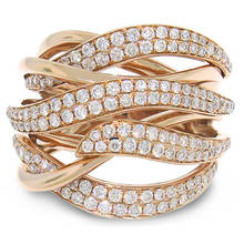 Увеличенные большие кольца, Искрящиеся, AAA + циркониевые вечерние кольца, заполненные золотом, обручальное кольцо для женщин, ювелирные изделия, подарки 2024 - купить недорого