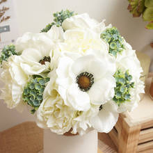 Bela seda artificial peônia falso flores branco alta qualidade bouquet de noiva casamento decoração para casa mesa sala estar arranjo 2024 - compre barato