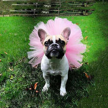 Vestido tutu fofo de animal de estimação, fantasia de casamento com laço, roupa de malha para cosplay de pet 2024 - compre barato