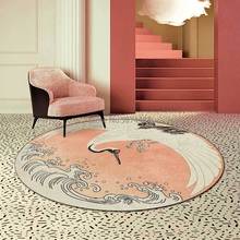 Alfombra colgante para sala de estar, tapete redondo de 200cm, con diseño de chica dulce china, color rosa y blanco, ideal para dormitorio y sala de estar 2024 - compra barato