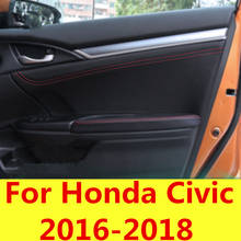 Reposabrazos de puerta interior, cubierta de cuero, reposabrazos de puerta, paneles de puerta Honda Civic todo incluido para 2016-2018, sedán de décima generación 2024 - compra barato