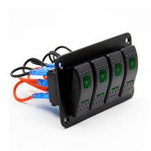 Vermelho azul verde 4 gang led painel interruptor de balancim carro 12/24v interruptor carro barco iate rv camper caminhão reboque à prova dwaterproof água 2024 - compre barato