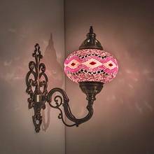 Настенная мозаичная лампа ручной работы, потрясающий стеклянный светильник 2019 дюйма, высота-7 дюймов, английская Марокканская стеклянная лампа, Арабская прикроватная домашняя декорация, 16,5 2024 - купить недорого