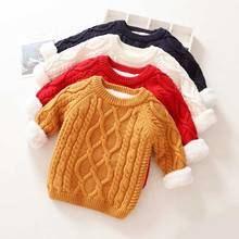 Детский Теплый Трикотажный свитер с длинным рукавом, Осень-зима 2020 2024 - купить недорого
