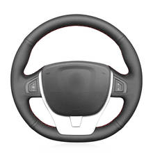 Hand Sew Black Genuine Leather Steering Wheel Cover for Renault Laguna 3 2007 2008 2009 2010 2012 2013 2014 2015 2024 - buy cheap