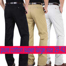 New Arrival Fashion Spring Summer Thin Casual Men Loose Straight High Waist Pure Cotton Full Length Pants Men Plus Size 29-40 42 2024 - купить недорого