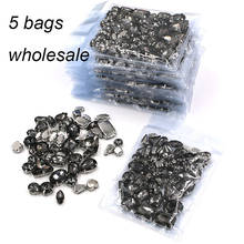 Free shipping Wholesale 5 bags mixed shape sew on glass crystal Gray rhinestones diy dress/Clothing accessories 2024 - buy cheap