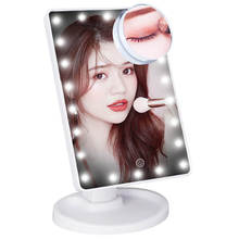 Espelho de maquiagem de tela sensível ao toque com luzes led ampliação tri-fold espelhos desktop bancada brilhante ajustável usb recarregável 2024 - compre barato