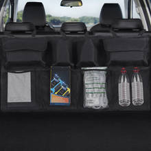 Универсальная автомобильная Сетчатая Сумка для хранения автомобиля багажник на заднее сиденье Органайзер сумка для уборки складные карманы сумка для хранения из ткани Оксфорд автомобильные аксессуары 2024 - купить недорого