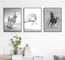 Nordic Modern Simple Oil Painting Horse Running Frameless Decorative Painting Living Room Sofa Background Wall Art Canvas 2024 - buy cheap