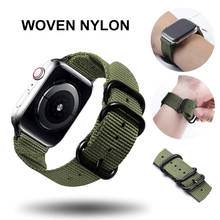Ремешок нейлоновый спортивный для Apple Watch Band Series 5 4 44 мм 40 мм, браслет для iwatch 6/5/4/3/2/1 42 мм 38 мм, аксессуары для наручных часов 2024 - купить недорого