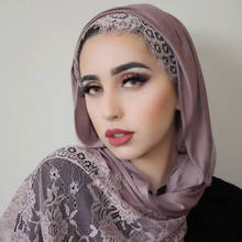 Шарф Кружевной Женский, мягкий хлопковый мусульманский головной платок, малазийский хиджаб тюрбаны, женский головной платок, 2021 2024 - купить недорого