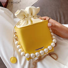 Bolso pequeño con perlas para mujer, bandolera de piel sintética con forma de caja, a la moda, 2020 2024 - compra barato