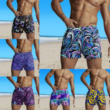 Calções casuais masculinos de verão, calções de praia esportivos com estampa digital de cintura elástica 2024 - compre barato