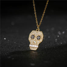 Fashion Women Men Skull Pendant Necklace Gold Chain AAA+ Cubic Zircon Hip Hop Jewelry Lucky Amulet Statement Accessories Gift 2024 - buy cheap