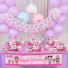 Lol bonecas para festa de aniversário, suprimentos para decoração de festas, feriados, copo, colher, bolo, presentes para meninas 2024 - compre barato