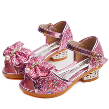 Sandálias de couro para meninas, sapatos infantis de salto alto para halloween de princesa, sapatos de festa tamanhos 26-36 2024 - compre barato