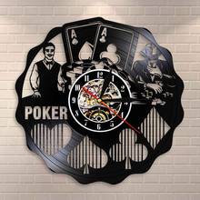 Game Room Gambling Den Decoration Vinyl Record Wall Clock Poker Gift Ace Of Spades Playing Card Gambling Wall Art Wall Clock 2024 - buy cheap